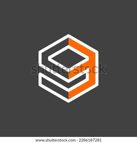 The Logo is a Hexagon number 9. elegant and outline.