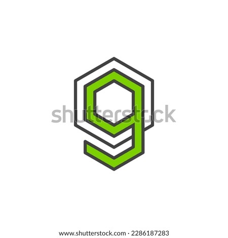 The Logo is a Hexagon number 90. elegant and outline.