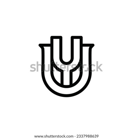 the logo consists of the letter U and y combined. Outline and elegant.