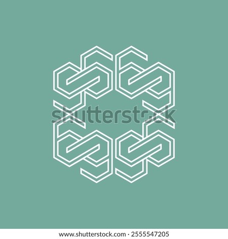 vector is monogram number 6 and 9. Elegant, hexagon, rotate.