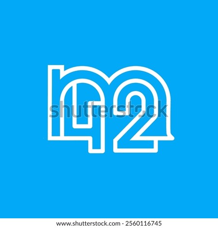 the logo consists of the letter m and number 42 combined. Outline and elegant.