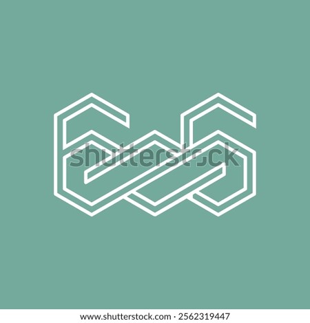 vector is monogram number 6, 0 and 6. Elegant, hexagon.