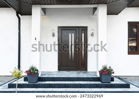 Similar – Image, Stock Photo Modern exterior facade with half closed blinds