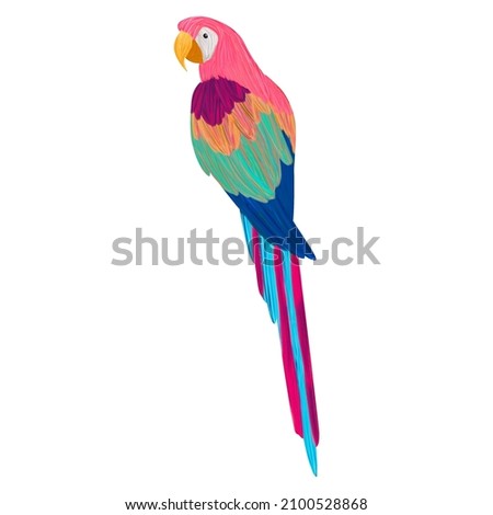 Isolated digital colorful gouache parrot artsy ストックフォト © 