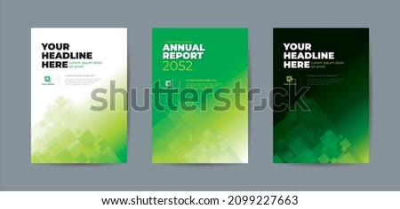 Abstrac random transparant rectangle with bright and dark green backgound A4 size book cover template for annual report, magazine, booklet, proposal, portofolio, brochure, poster