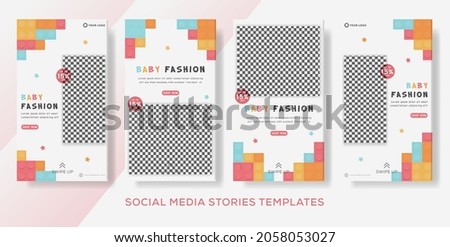 baby cute banner layout template design background for social media stories post. premium vector