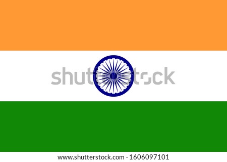 India. National flag. Icon. Symbol. Vector illustration on white background.