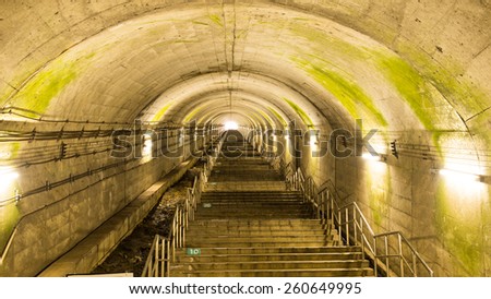 Shin-Shimizu Tunnel (70 meters under ground) for subway train in Gunma Prefecture, Japan