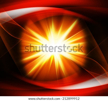 An intense burst of light against a orange background