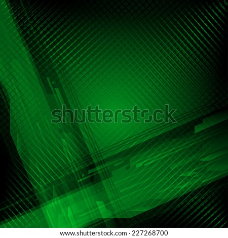 Green abstract background with delicate grid pattern and lines for high tech or financial adverttising