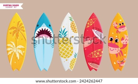 Similar – Image, Stock Photo Colorful surfboards on the beach