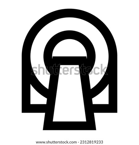MRI CT Scan icon vector designed in outline lineal minimalist bold sharp style (32px artboard 2px stroke)