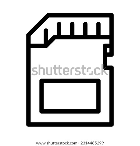 sd card icon vector designed in detailed outline lineal style (64px artboard 2px stroke)
