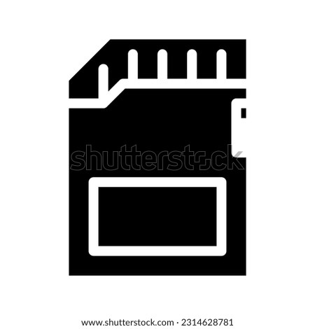 sd card icon vector designed in detailed solid glyph style (64px artboard)