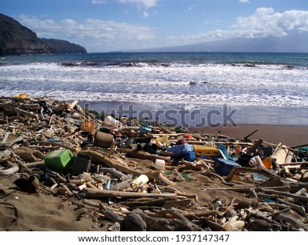 The beach at Kanapou Bay collects debris from throughout the Pacific Ocean.