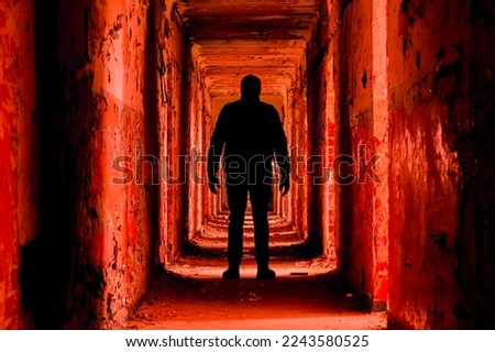 Similar – Image, Stock Photo Murderer, standing in black letters, as lettering, on an old squat house, with many windows, behind a brick wall painted with graffiti. Sign as an appeal against racism, war, hatred, violence, brutality and discrimination.