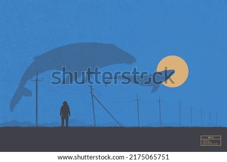 Similar – Image, Stock Photo surreal | power pole in morning light as reflection in a puddle