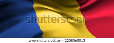 National flag of Romania. Country official symbol. Banner, background