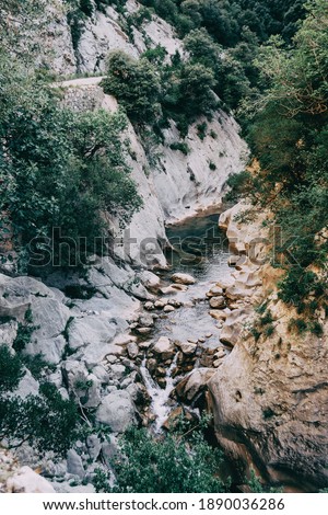 Similar – Image, Stock Photo mountains of sadernes on a cloudy summer day in spain