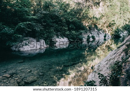 Similar – Image, Stock Photo mountains of sadernes on a cloudy summer day in spain