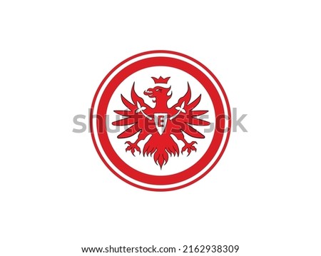 Eintracht Frankfurt professional football logo originating from Germany, isolated vector