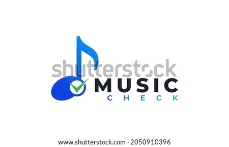Good Music Logo. Music Note Combined with check Icon Vector Illustration