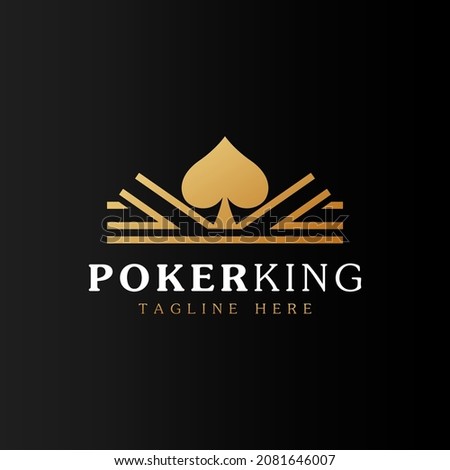 Poker Kingdom Symbol. Golden King and Spade Ace for Poker Logo Design Inspiration