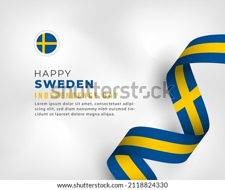 Happy Sweden Independence Day June 6th Celebration Vector Design Illustration. Template for Poster, Banner, Advertising, Greeting Card or Print Design Element