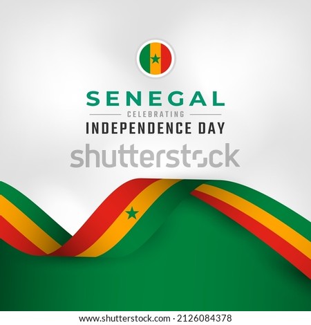 Happy Senegal Independence Day April 4th Celebration Vector Design Illustration. Template for Poster, Banner, Advertising, Greeting Card or Print Design Element