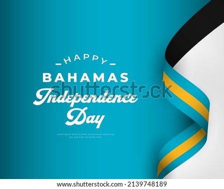 Happy Bahamas Independence Day July 10th Celebration Vector Design Illustration. Template for Poster, Banner, Advertising, Greeting Card or Print Design Element
