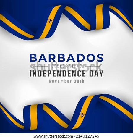 Happy Barbados Independence Day November 30th Celebration Vector Design Illustration. Template for Poster, Banner, Advertising, Greeting Card or Print Design Element