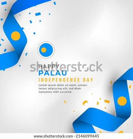 Happy Palau Independence Day October 1st Celebration Vector Design Illustration. Template for Poster, Banner, Advertising, Greeting Card or Print Design Element