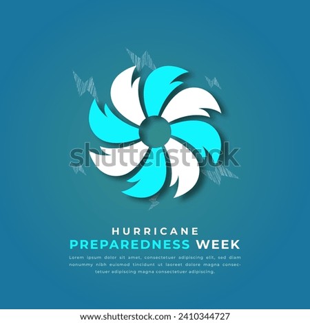 Happy Hurricane Preparedness Week Paper cut style Vector Design Illustration for Background, Poster, Banner, Advertising, Greeting Card