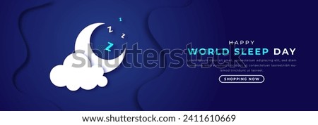 World Sleep Day Paper cut style Vector Design Illustration for Background, Poster, Banner, Advertising, Greeting Card