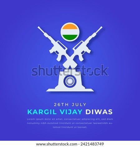 Kargil Vijay Diwas Paper cut style Vector Design Illustration for Background, Poster, Banner, Advertising, Greeting Card