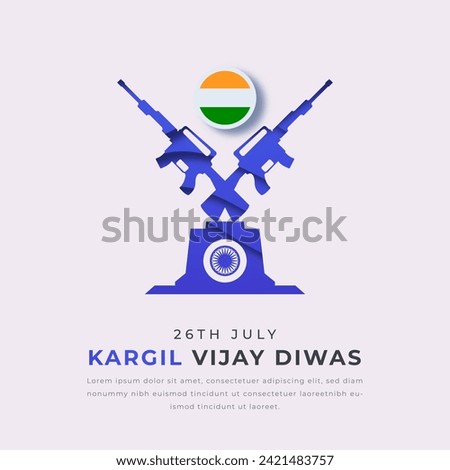 Kargil Vijay Diwas Paper cut style Vector Design Illustration for Background, Poster, Banner, Advertising, Greeting Card
