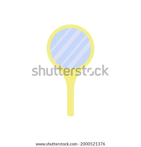 Hand mirror isolated on white background. Cartoon clip art of looking-glass. Flat icon of keeking-glass. Vector illustration of female beauty accessory Stock fotó © 