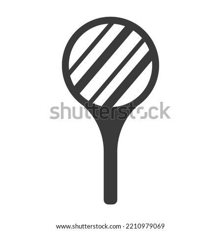 Black hand mirror isolated on white background. Monochrome icon of looking-glass. Flat female beauty accessory. Vector illustration of keeking-glass Stock fotó © 