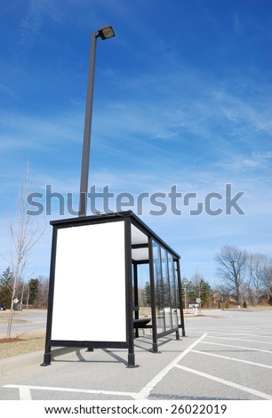 bus stop with blank banner