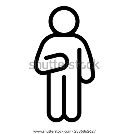 Guy Idler line icon. Man in front pose with raised hand on the right outline style pictogram on white background. Relax man poses for mobile concept and web design. Vector graphics