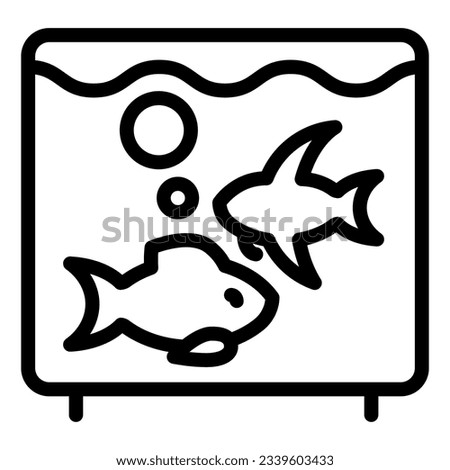 Aquarium line icon. Fish in aquarium vector illustration isolated on white. Fishbowl outline style design, designed for web and app. Eps 10