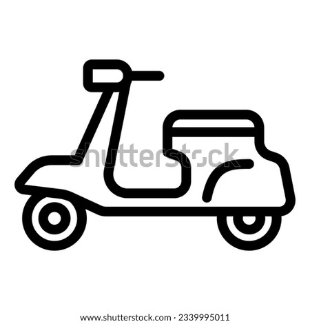 Classic scooter line icon, transportation symbol, Moped vector sign on white background, delivery motorcycle icon in outline style for mobile concept and web design. Vector graphics