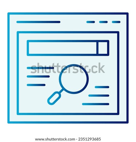 Browser search flat icon. Web search blue icons in trendy flat style. Magnifier and website gradient style design, designed for web and app. Eps 10