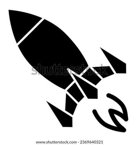 Rocket solid icon. Spaceship vector illustration isolated on white. Launch glyph style design, designed for web and app. Eps 10