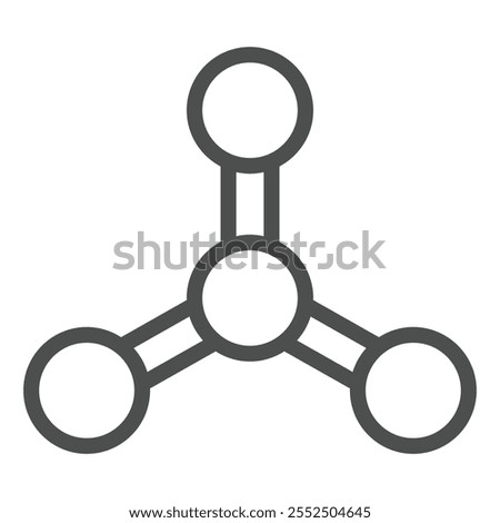 Atom structure line icon, physics concept. Vector graphics. Proton sign on white background, outline style icon for mobile or web design