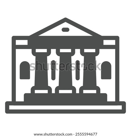 Exhibition place building solid icon, art and culture concept. Vector graphics. Bank house sign on white background, glyph style icon for mobile or web design