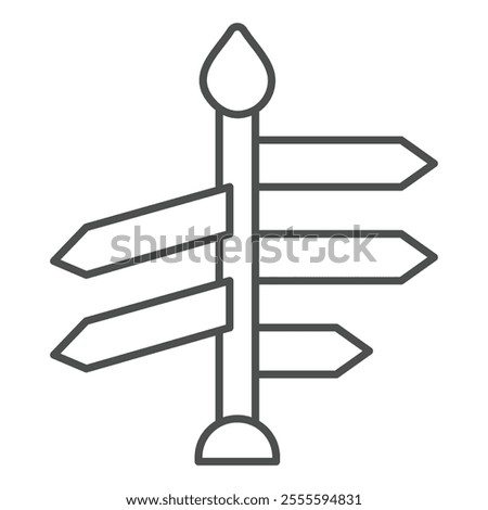 Direction arrows column thin line icon, navigation concept. Vector graphics. City directional pointer sign on white background, outline style icon for mobile or web design