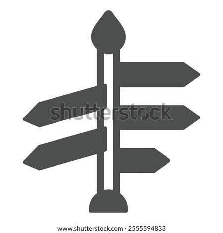 Direction arrows column solid icon, navigation concept. Vector graphics. City directional pointer sign on white background, glyph style icon for mobile or web design