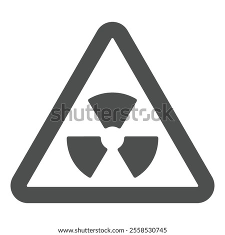 Triangle nuclear warning solid icon, radioactive pollution concept. Vector graphics. Sticker for barrels sign on white background, glyph style icon for mobile or web design