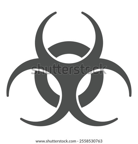 Bio hazard warning solid icon, chemistry attack concept. Vector graphics. Pollution danger sign on white background, glyph style icon for mobile or web design